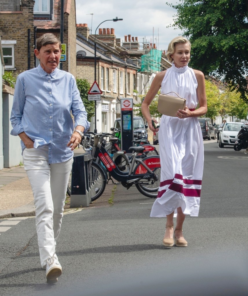 Ellen DeGeneres was spotted out with her partner Portia de Rossi as they step out for lunch in London.