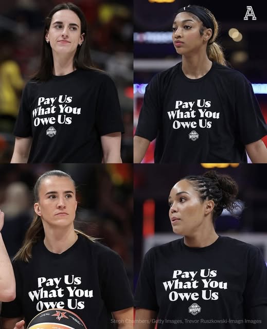 The WNBA All-Stars came out wearing warmup shirts that said, “Pay Us What You Owe Us.” ST