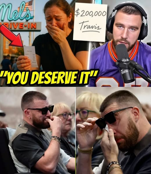 ST💔 Travis Kelce Brings Waitress to Tears with a Simple Note on Her Receipt — The NFL Star’s Heartfelt Message Is Melting the Internet and No One Saw It Coming! 😢ST