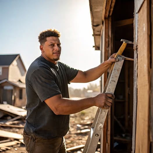 Patrick Mahomes flew himself into the flood-ravaged Texas area to help people rebuild their homes