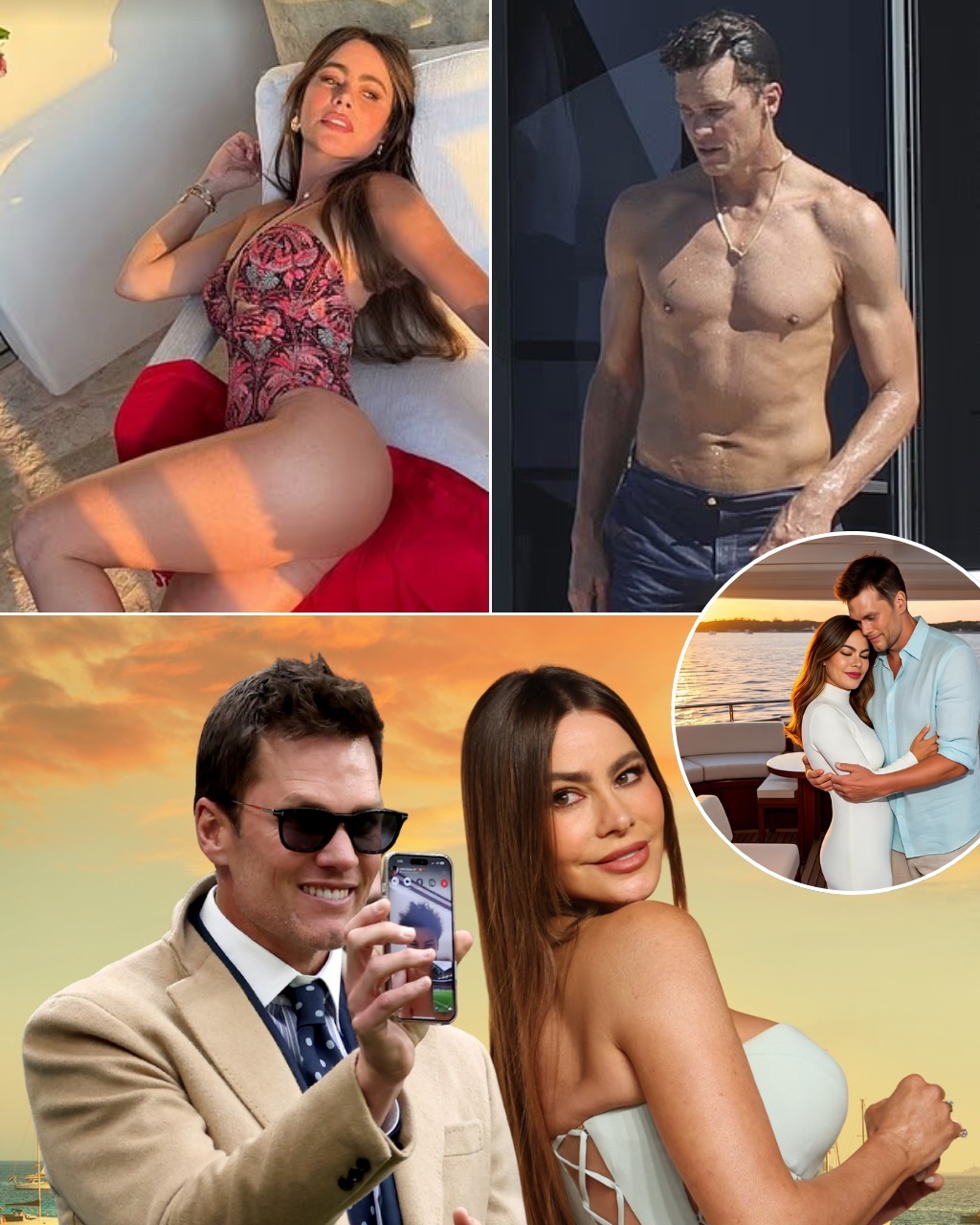 Sofia Vergara and Tom Brady are turning heads—and heating up the summer—with a surprise romance straight out of a movie. The two were spotted getting close on a luxurious superyacht off the coast of Spain, and let’s just say, it wasn’t just the sun making things sizzle. Eyewitnesses say the chemistry was impossible to ignore—laughing, touching, stealing quiet moments while the waves rocked around them like a perfect soundtrack.SH