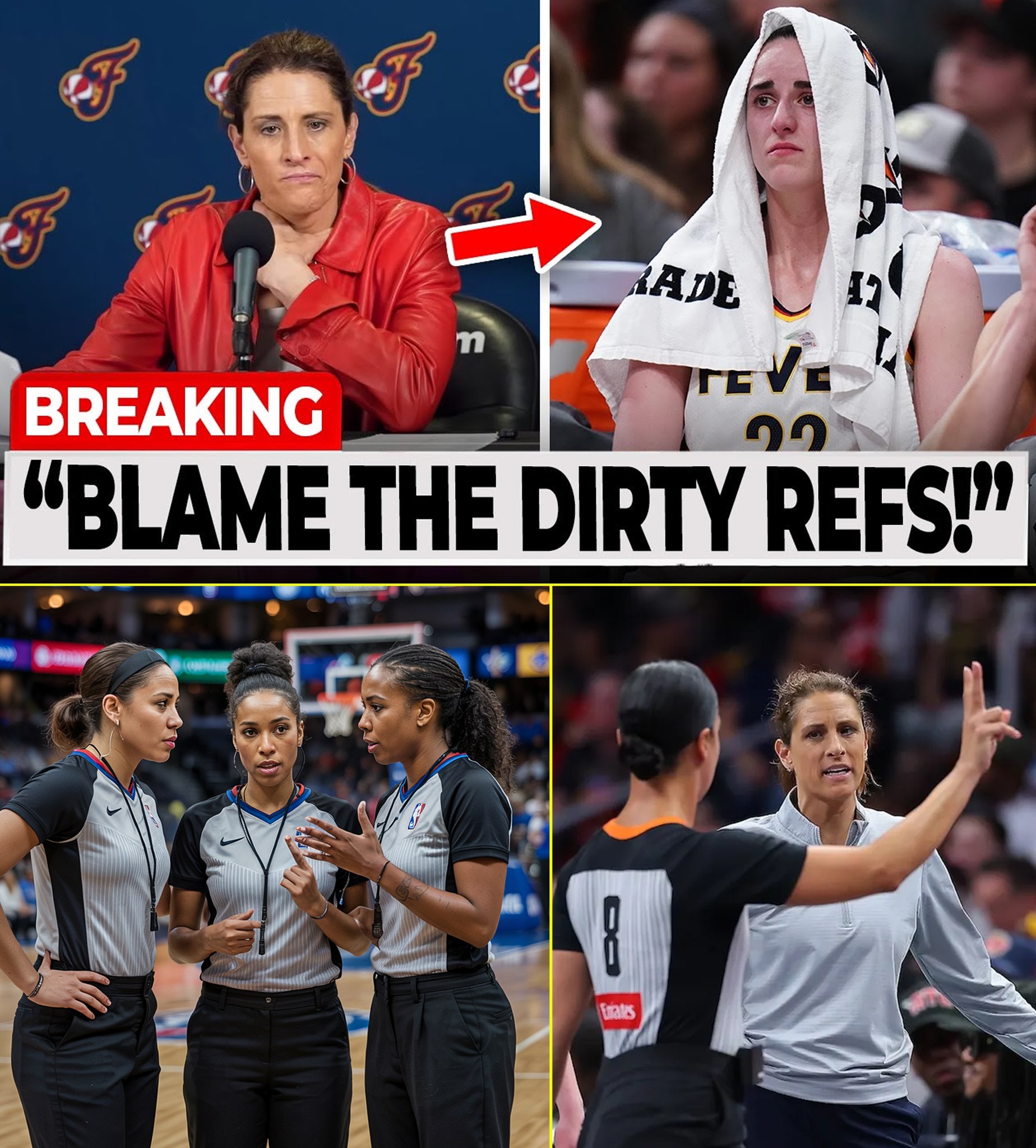 May be an image of 6 people, people playing basketball and text that says 'ADE BREAKING ባባ "BLAME THE DIRTY REFS!" HANNNE Cienn Cates'