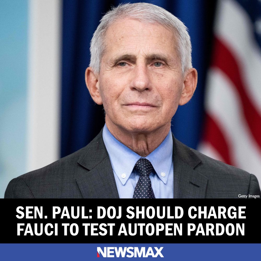 Sen. Paul: DOJ Should Charge Fauci to Test Autopen Pardon.SH